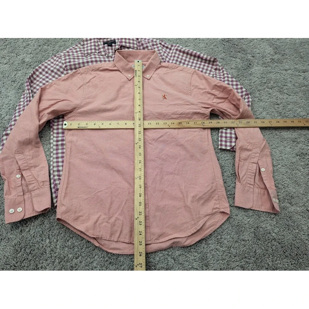 Lot of 2 Giordano Banana Republic Button Up Shirt Mens Small Slim‎ Fit Preppy